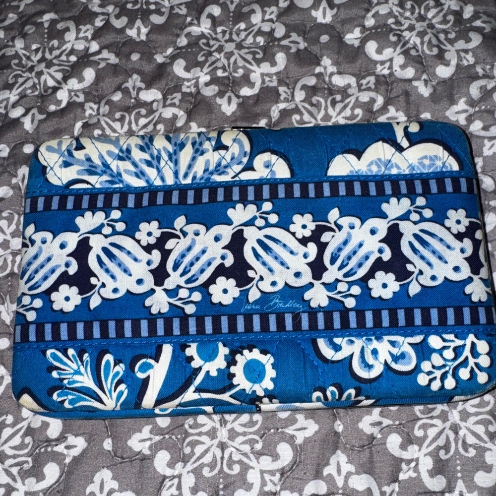 Vera Bradley Floral Large Wallet with snap closure.